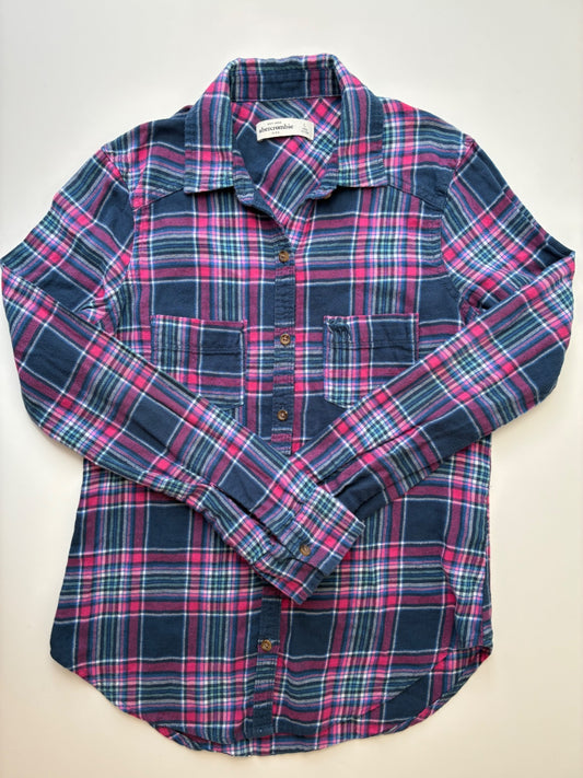 Abercrombie Kids Shirt - Blue Plaid Flannel | size 11/12